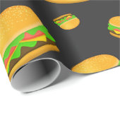 Monogram voor de rotte en leuke yummy-hamburger cadeaupapier (Rol Hoek)