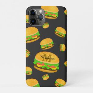 Monogram voor de rotte en leuke yummy-hamburger Case-Mate iPhone case