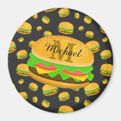 Monogram voor de rotte en leuke yummy-hamburger magneet (Voorkant)
