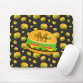 Monogram voor de rotte en leuke yummy-hamburger muismat (Met muis)