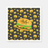 Monogram voor de rotte en leuke yummy-hamburger servet (Voorkant)
