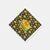 Monogram voor de rotte en leuke yummy-hamburger servet (Hoek)