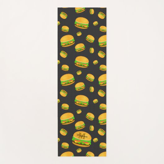 Monogram voor de rotte en leuke yummy-hamburger yogamat (Voorkant)