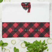 Monogram voor de Rustige Runderrenrode Buffalo-spe Theedoek (Gevouwen)