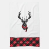 Monogram voor de Rustige Runderrenrode Buffalo-spe Theedoek (Verticaal)