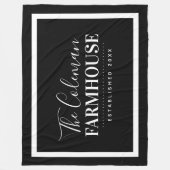 Monogram voor de zwarte en Witte Moderne Kunsthuis Fleece Deken (Voorkant)