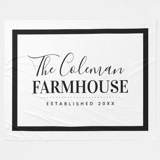 Monogram voor de zwarte en Witte Moderne Kunsthuis Fleece Deken (Voorkant (Horizontaal))