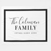 Monogram voor de zwarte en Witte Moderne Kunsthuis Fleece Deken (Voorkant (Horizontaal))