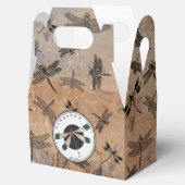 monogram voor dragonfly-onderdruk bedankdoosjes (Geopend)