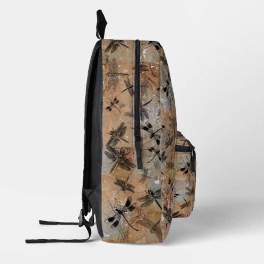 monogram voor dragonfly-onderdruk bedrukte rugzak (Links)