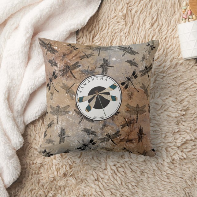  monogram voor dragonfly-onderdruk kussen (Deken)