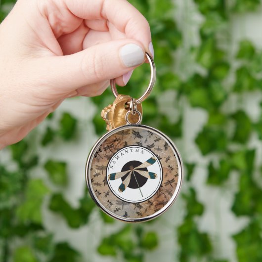 monogram voor dragonfly-onderdruk sleutelhanger (Hand)