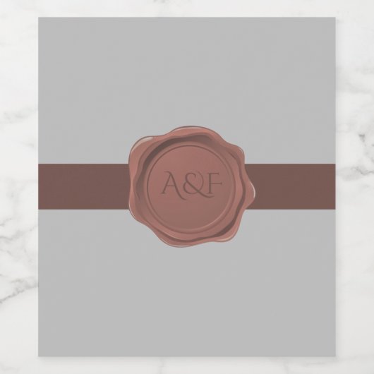 Monogram voor Elegant Band en Seal Wijn Etiket (Enkel label)
