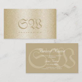 Monogram voor Elegant Cream Snake Pattern Light Co Visitekaartje