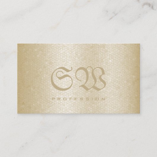Monogram voor Elegant Cream Snake Pattern Light Co Visitekaartje (Voorkant)