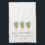 Monogram voor Elegant Home Sweet Home Familie | La Theedoek<br><div class="desc">Elegant Home Sweet Home & Family Monogram | lavender. Dit is een sjabloon voor u om uw familiedetails toe te voegen.</div>
