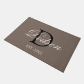 Monogram voor Elegant Tan Brown Script Family Deurmat (Schuin)