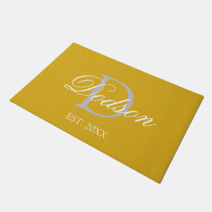 Monogram voor Elegant Yellow Gold Family Deurmat