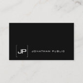 Monogram voor elegant zwart-wit moderne Sjabloon Visitekaartje (Voorkant)