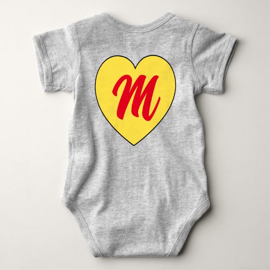 Monogram Voor- en Achterkant Ontwerp - Unieke Naam Romper (Achterkant)