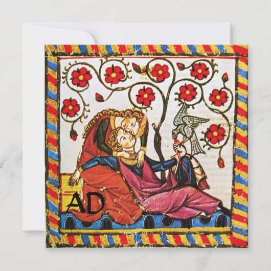 MONOGRAM VOOR ETERNAL LOVE WEDDING PARCHMENT KAART (Voorkant)