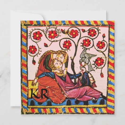 MONOGRAM VOOR ETERNAL LOVE WEDDING PARCHMENT KAART (Voorkant)