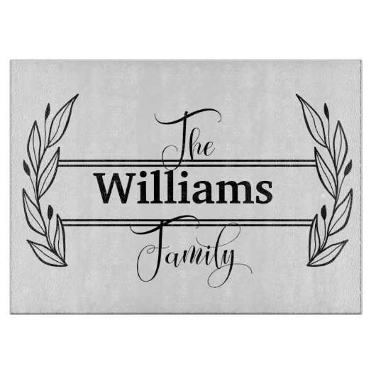 Monogram voor gepersonaliseerde decoratieve famili snijplank (Voorkant)