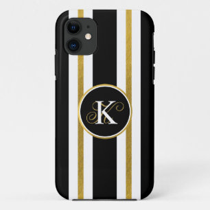 Monogram voor gepersonaliseerde Elegant Black & Go Case-Mate iPhone Case