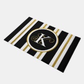 Monogram voor gepersonaliseerde Elegant Black & Go Deurmat (Schuin)