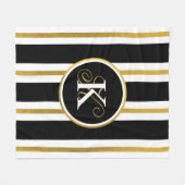 Monogram voor gepersonaliseerde Elegant Black & Go Fleece Deken (Voorkant (Horizontaal))
