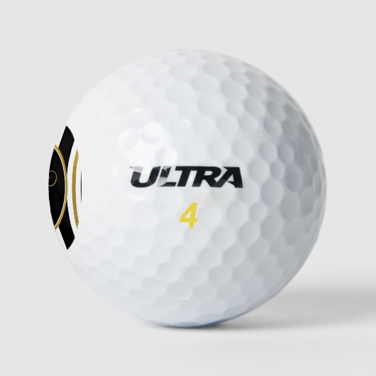 Monogram voor gepersonaliseerde Elegant Black & Go Golfballen (Logo)