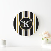 Monogram voor gepersonaliseerde Elegant Black & Go Grote Klok (Huis)