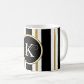 Monogram voor gepersonaliseerde Elegant Black & Go Koffiemok (Voorkant rechts)
