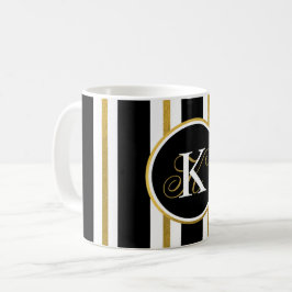 Monogram voor gepersonaliseerde Elegant Black & Go Koffiemok