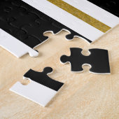 Monogram voor gepersonaliseerde Elegant Black & Go Legpuzzel (Zijkant)