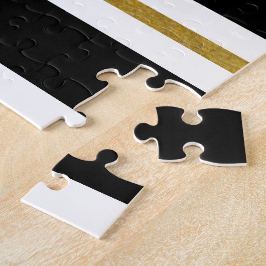 Monogram voor gepersonaliseerde Elegant Black & Go Legpuzzel (Zijkant)