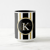 Monogram voor gepersonaliseerde Elegant Black & Go Mok (Midden)