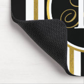 Monogram voor gepersonaliseerde Elegant Black & Go Muismat (Hoek)