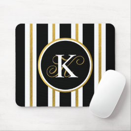 Monogram voor gepersonaliseerde Elegant Black & Go Muismat