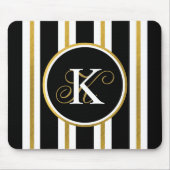 Monogram voor gepersonaliseerde Elegant Black & Go Muismat (Voorkant)