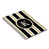 Monogram voor gepersonaliseerde Elegant Black & Go Notitieboek (Rechterzijde)