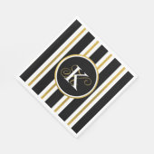 Monogram voor gepersonaliseerde Elegant Black & Go Servet (Hoek)