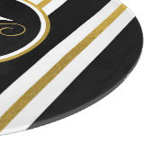 Monogram voor gepersonaliseerde Elegant Black & Go Snijplank (Hoek)