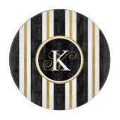 Monogram voor gepersonaliseerde Elegant Black & Go Snijplank (Voorkant)