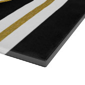 Monogram voor gepersonaliseerde Elegant Black & Go Snijplank (Hoek)