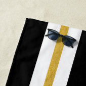 Monogram voor gepersonaliseerde Elegant Black & Go Strandlaken (In situ)