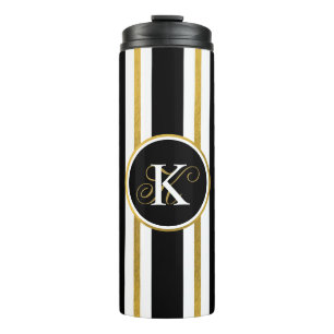 Monogram voor gepersonaliseerde Elegant Black & Go Thermosbeker