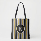 Monogram voor gepersonaliseerde Elegant Black & Go Tote Bag (Voorkant)
