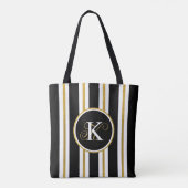 Monogram voor gepersonaliseerde Elegant Black & Go Tote Bag (Achterkant)