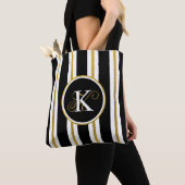 Monogram voor gepersonaliseerde Elegant Black & Go Tote Bag (Dichtbij)